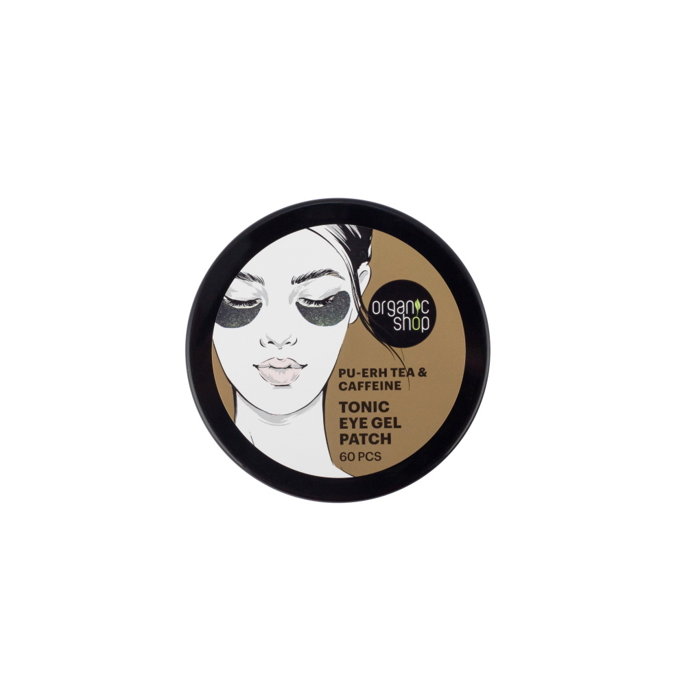 organic shop Patchs hydrogel yeux tonifiants au thé Pu-erh et à la caféine 60 patchs Soin du regard