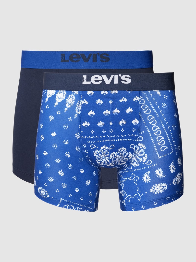 Trunks mit Label-Bund Modell 'BANDANA' im 2er-Pack in marineblau