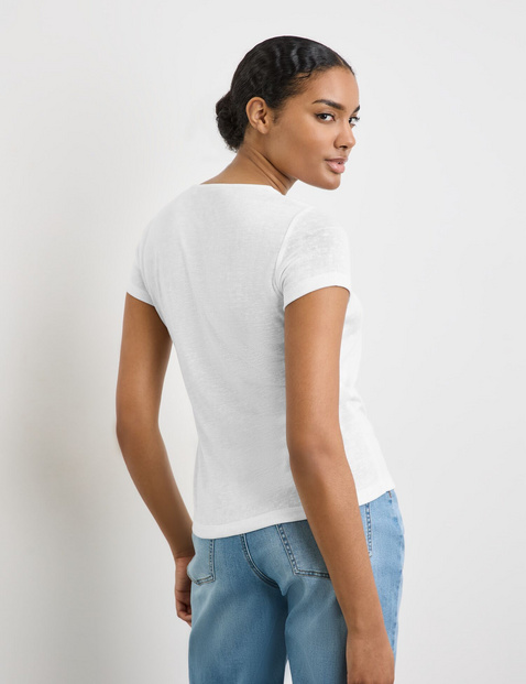 Kurzarmshirt mit Spitze