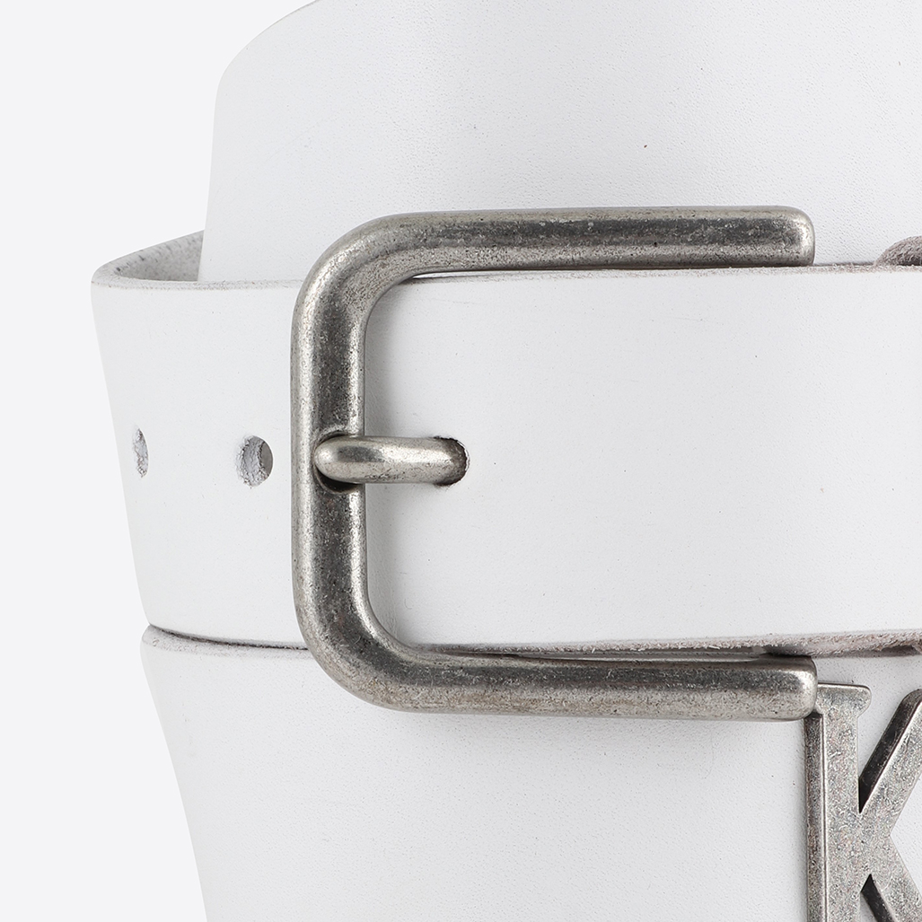KEZEL  Ceinture en cuir blanc Homme