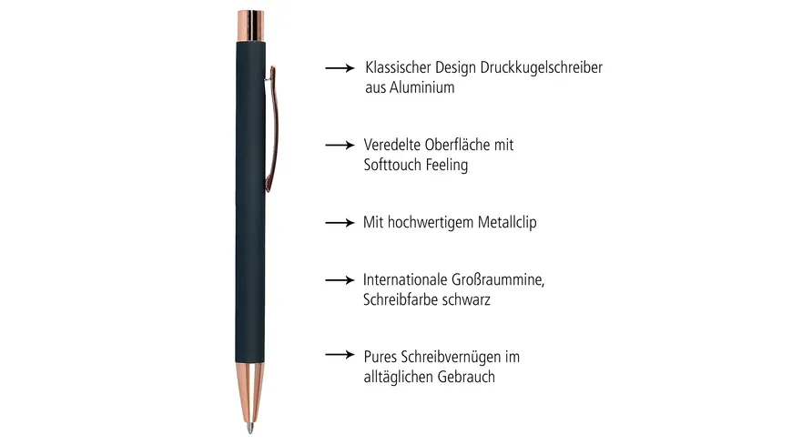ONLINE Kugelschreiber Soft Metal Grey Rose Feder M