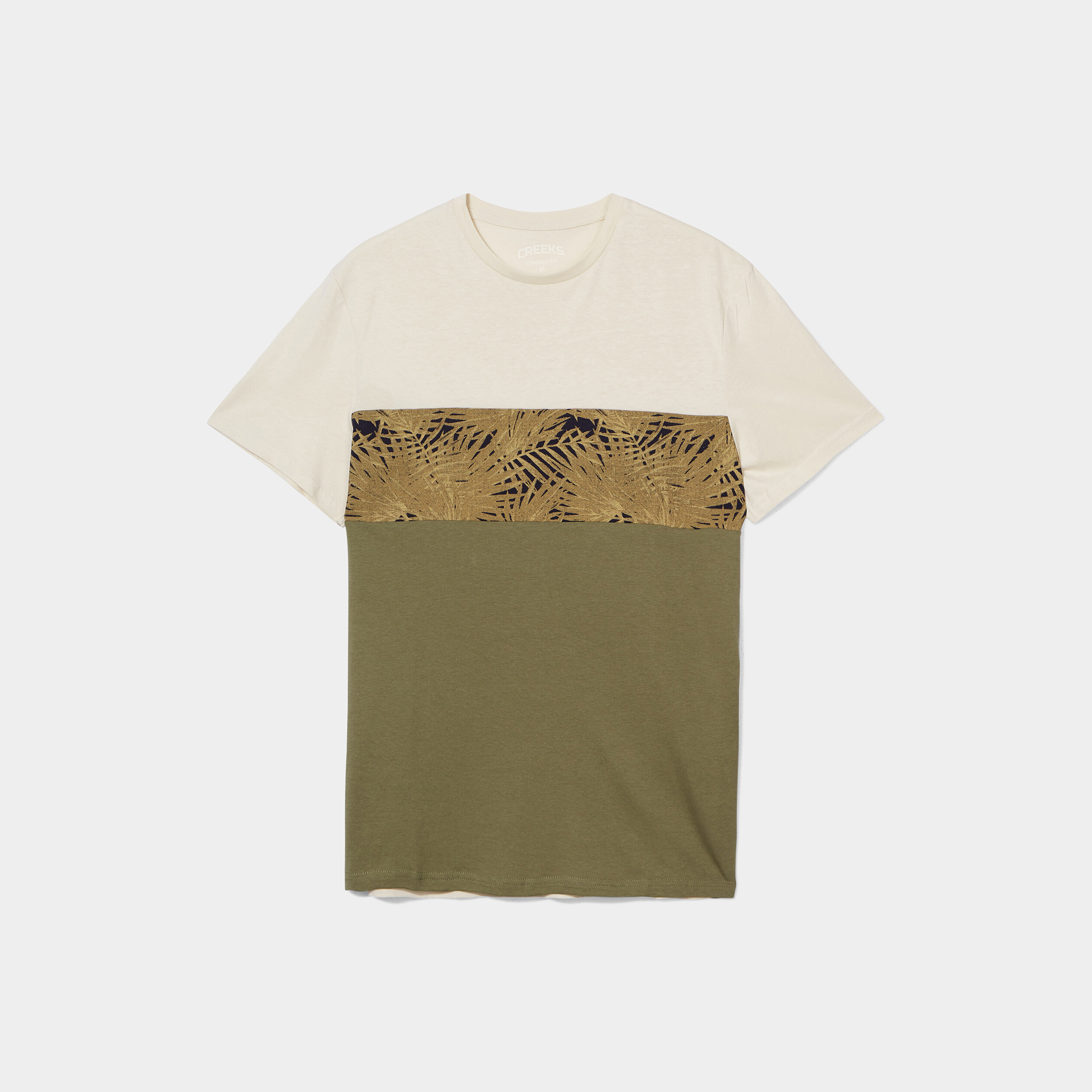 T-shirt manches courtes coton Creeks vert kaki homme | La Halle