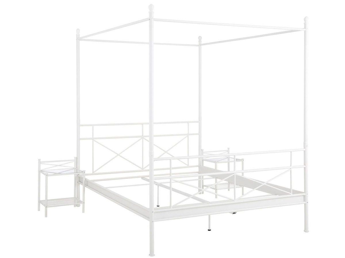 loft24 Himmelbett Tanja, Metallbett im Landhausstil, 180x200 cm