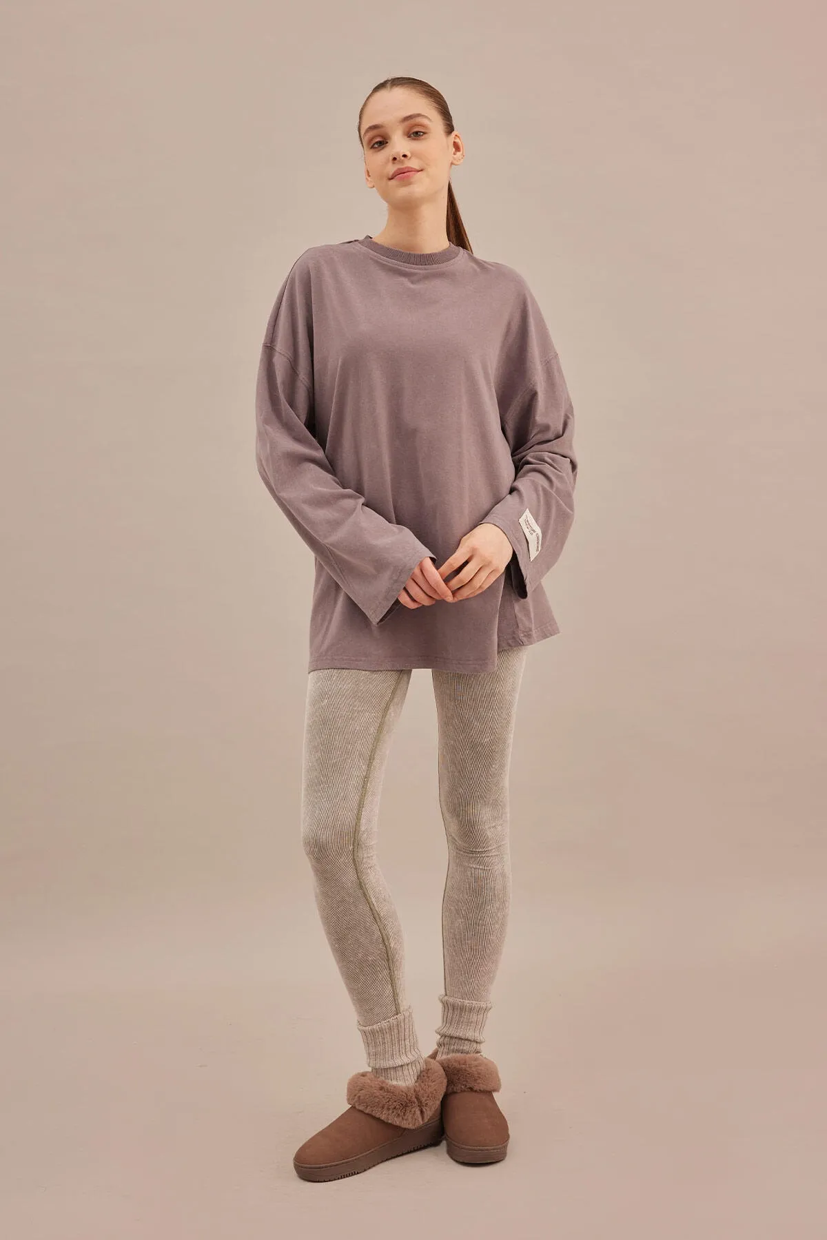 Manuka  Oversize-Sweatshirt mit verblasstem Effekt Lavendel