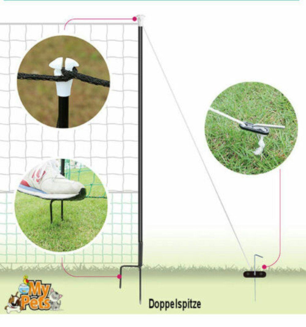 MYPETS Weidenzaun 115cm Geflügelnetz mit Tür Hühnernetz Hühnerzaun Geflügelzaun Zaun Hühner Netz