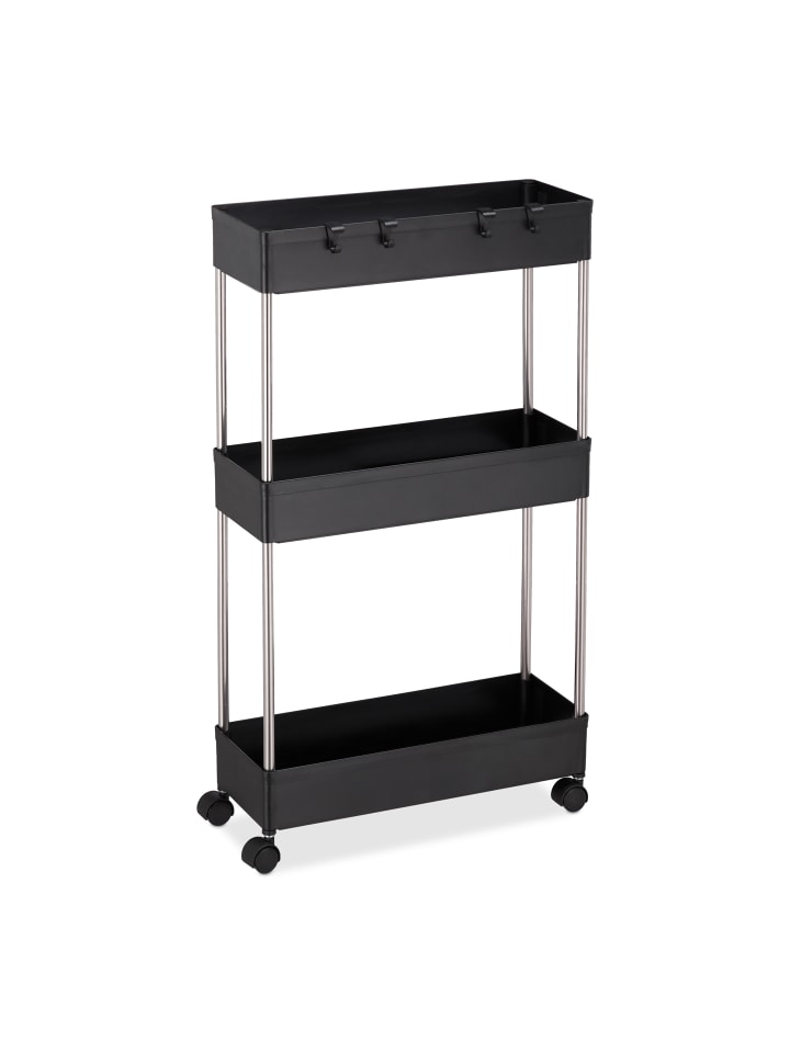 relaxdays Nischenwagen in Schwarz - (B)15,5 x (H)70 x (T)40,5 cm günstig kaufen onesize