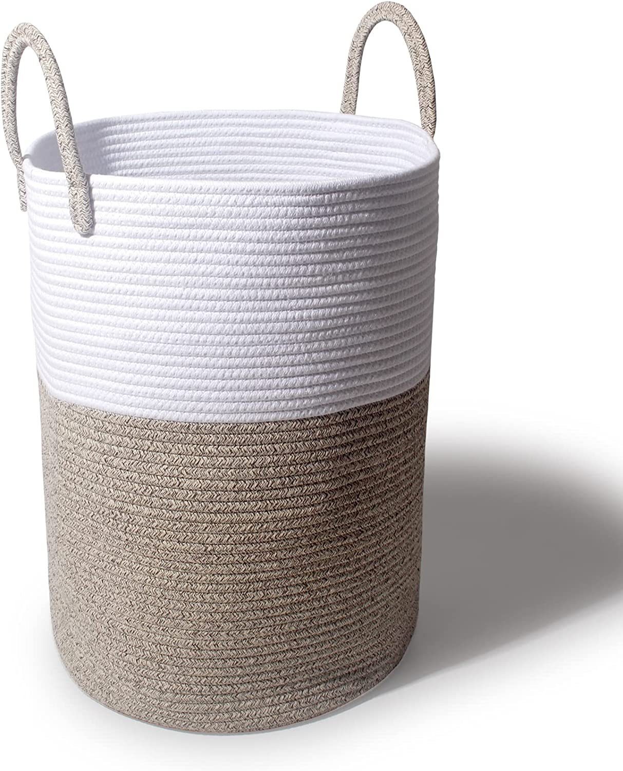 GREELUE Wäschekorb Wäschekorb mit Henkel 58L, Spielzeug Aufbewahrung, Aufbewahrungsbox, Wäschesammler Groß, Aufbewahrungskorb Kinderzimmer,D 38 x H 50 CM