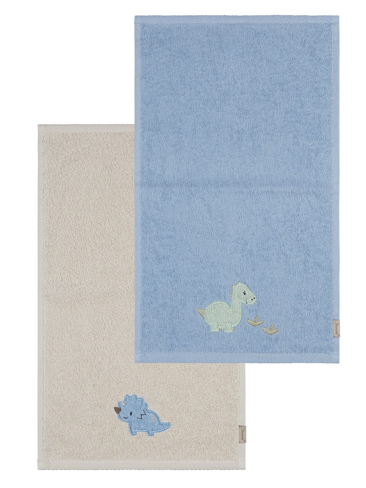 Sterntaler Kinderhandtuch 2er-Pack DINO Rexi in helles blau günstig kaufen onesize
