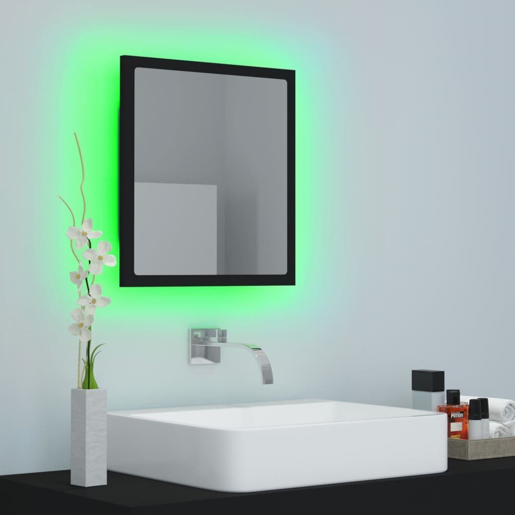 vidaXL Badezimmerspiegelschrank LED-Badspiegel Schwarz 40x8,5x37 cm Acryl (1-St)