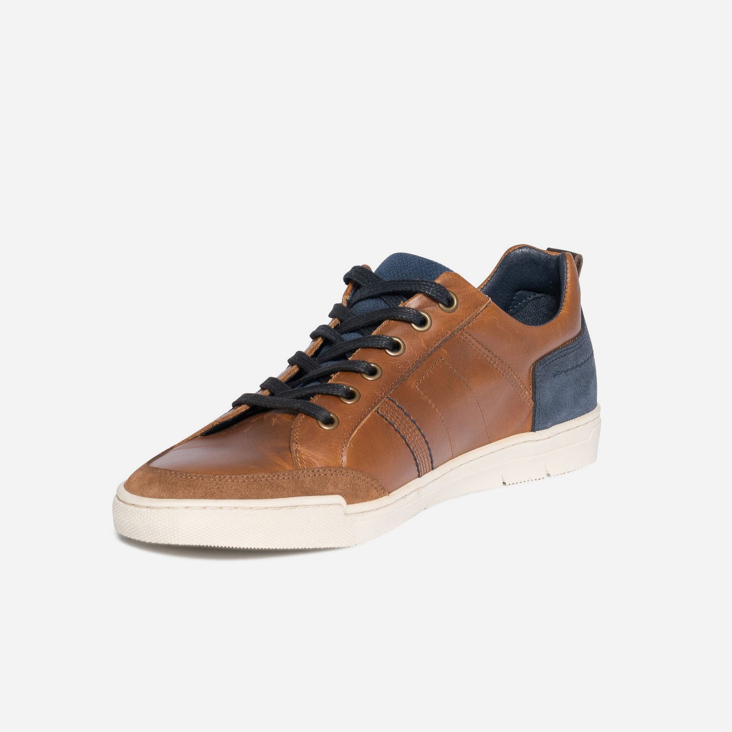 Basket cognac en cuir