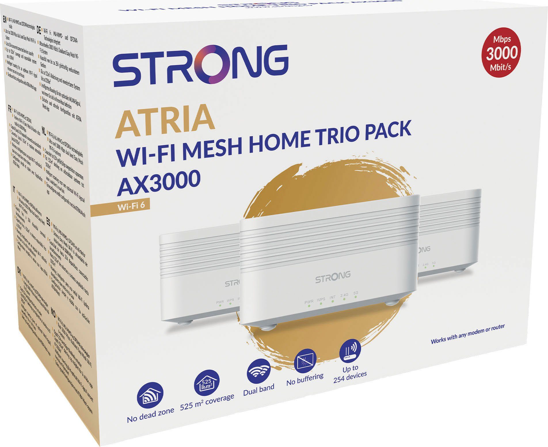 Strong ATRIA Mesh Home Trio Pack AX3000 WLAN-Repeater, 3000 Mbit/s, 3 Einheiten