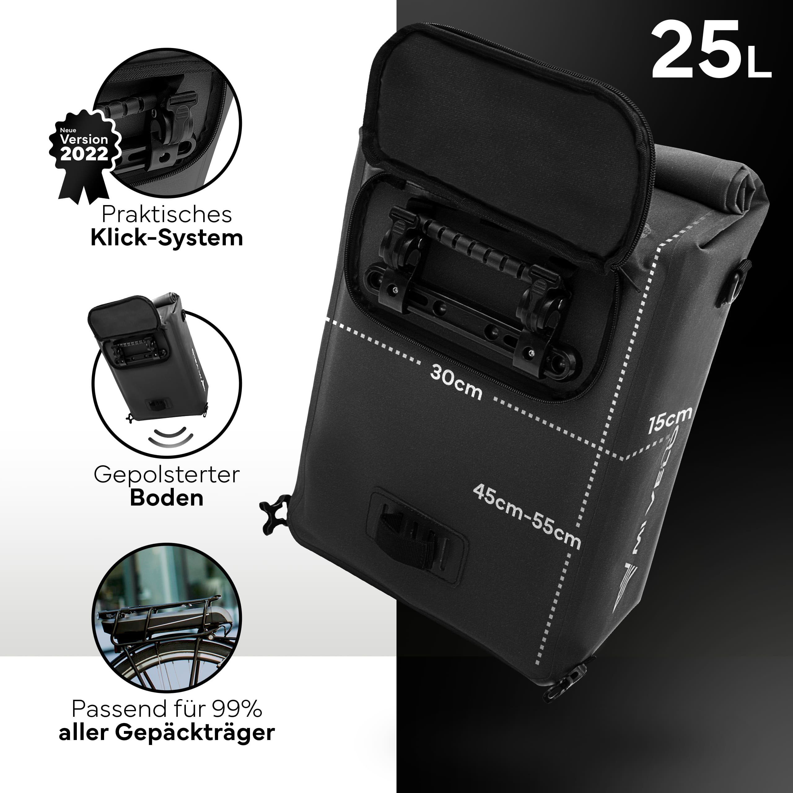 MIVELO Fahrradtasche 3in1 Gepäckträgertasche, Rucksack für Fahrrad Gepäckträger wasserdicht