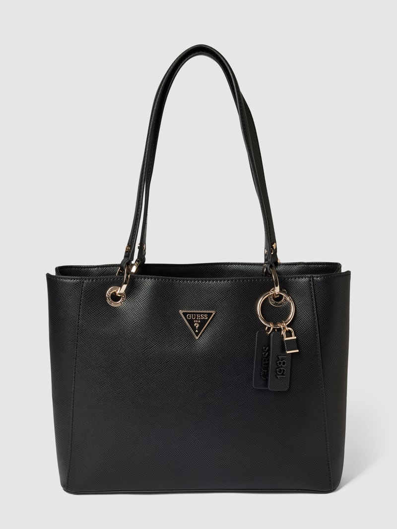 Tote Bag mit Label-Applikation Modell 'NOELLE' in schwarz