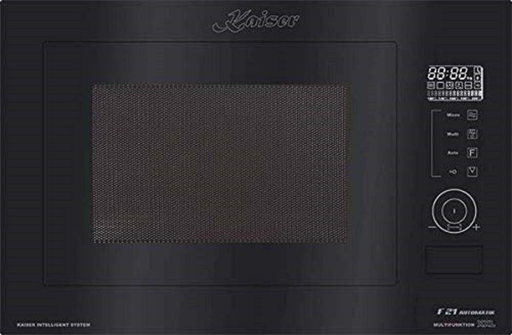 Kaiser Küchengeräte Mikrowelle EM 2510, Einbau-Mikrowelle, Schwarz Glas, 25L, Heißluft, Grill, 21 Funktionen