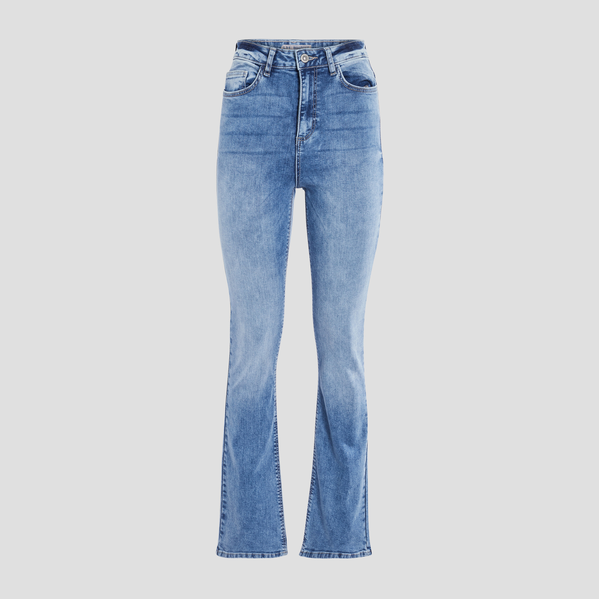 Jeans bootcut taille haute denim double stone femme | La Halle