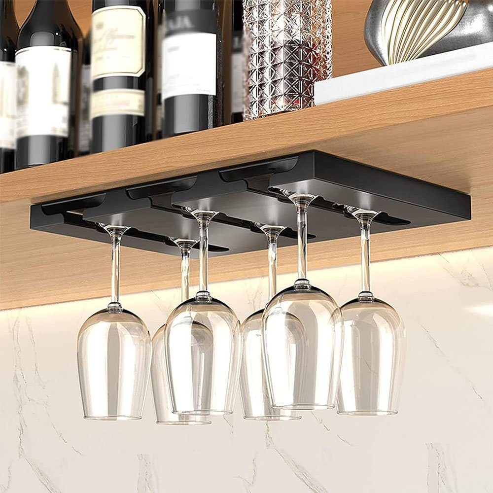 Sarfly Gläserhalter Hängende Weinglas Glaserhalter, Wand Weinglas Rack, Weinglashalter (1 St., Schrankeinsatz Gläserhalter(3 Steckplätze)