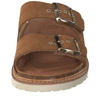Genuins Hawaii Velour Pantolette in braun