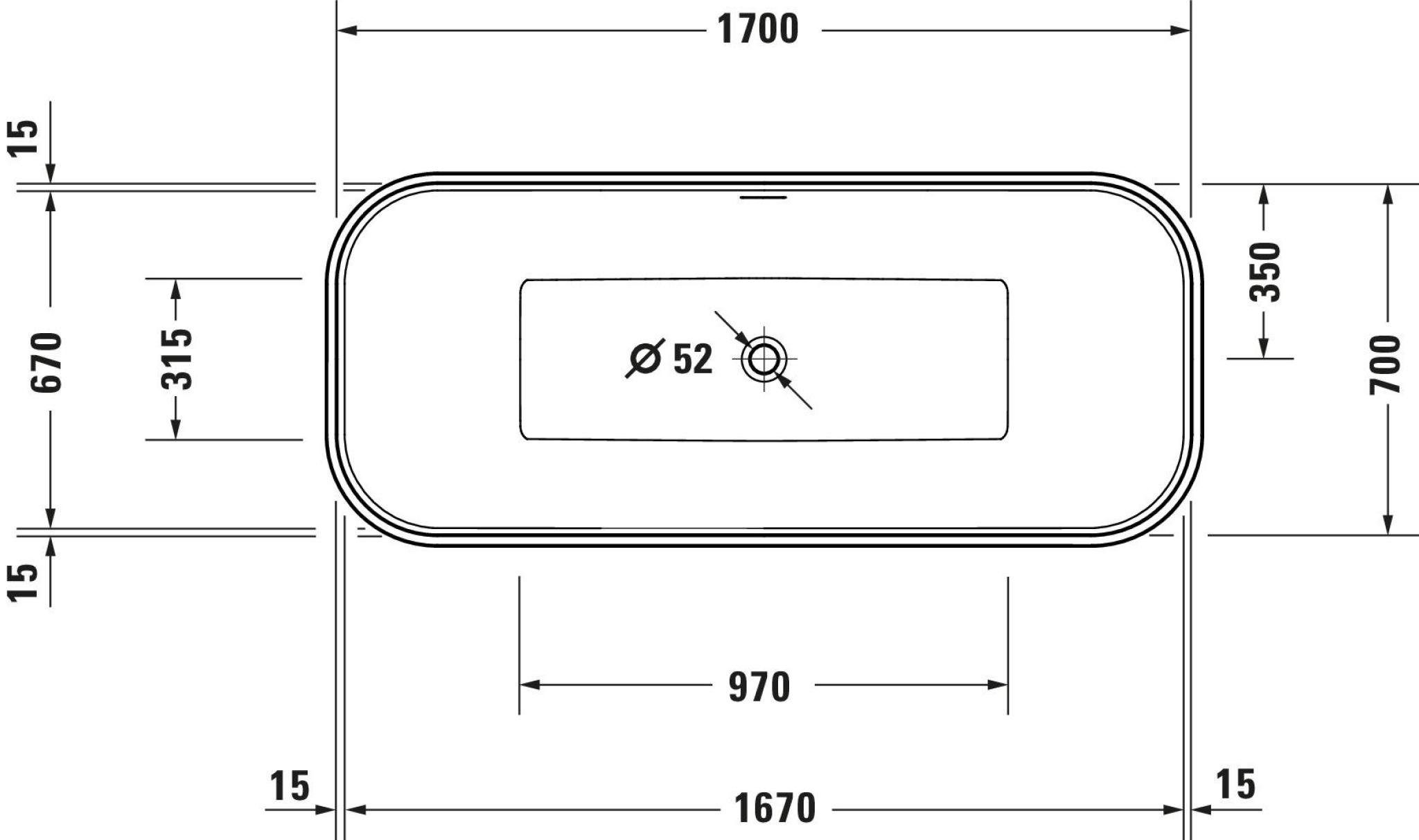 Duravit Badewanne DuraFoga Rechteckige Badewanne 1700x800 mm