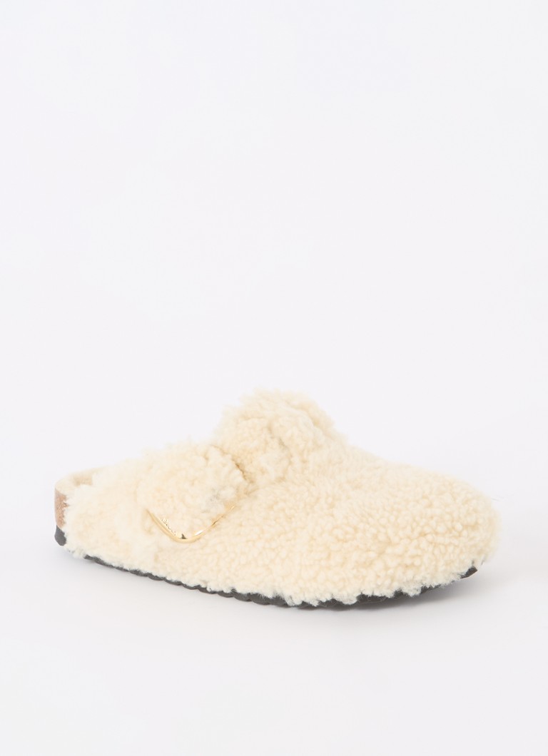 Saboți Birkenstock Boston Teddy cu cataramă mare