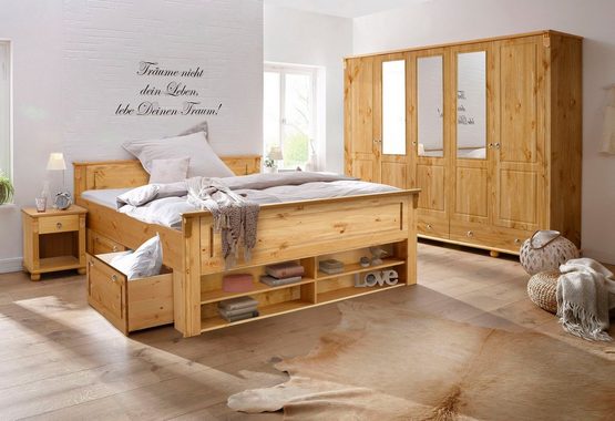 Home affaire Schlafzimmer-Set Tessin, (Spar-Set), 3 tlg. Set bestehend aus Bett 140 cm Inkl. 2x 2er Set Schubkästen