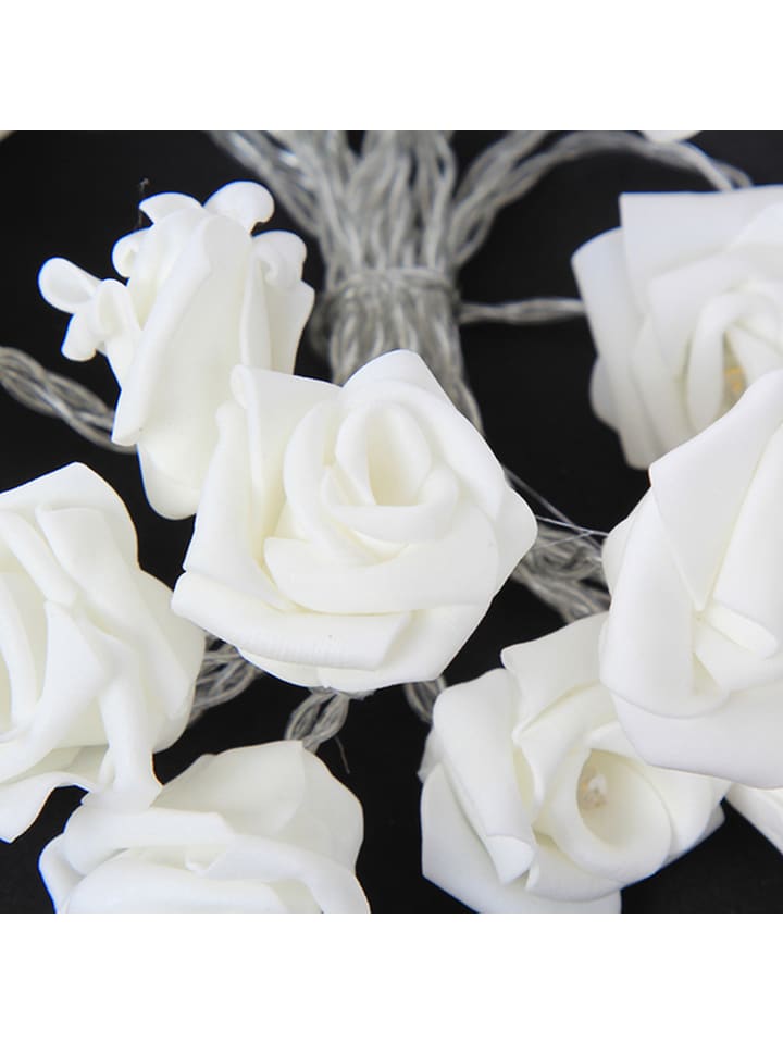 MARELIDA LED Lichterkette Mini Rosen 10 Blumen Batteriebetrieb L: 90cm in weiß günstig kaufen onesize