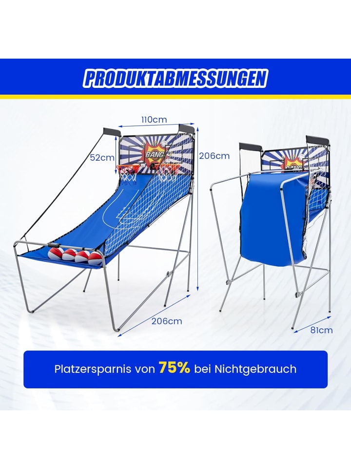 COSTWAY 8 in 1 Basketballautomat in Blau günstig kaufen onesize
