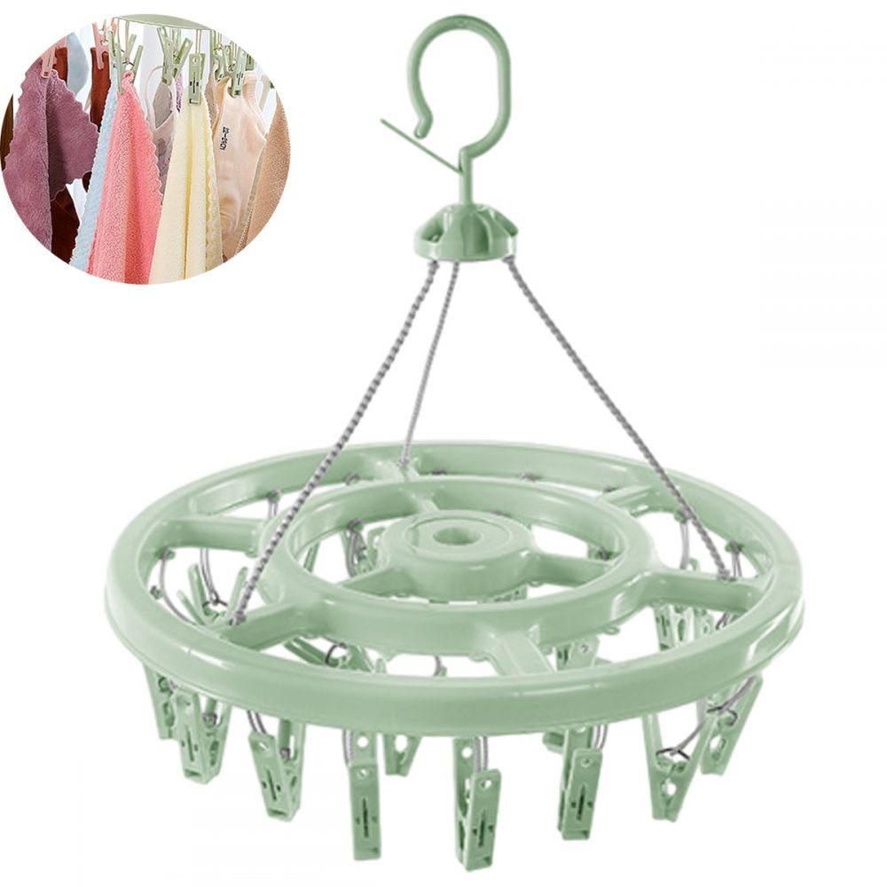 Bizaical Wäscheständer Wäschebügel mit 24 Clips,faltbarer Wäscheständer,für Socken,BHs