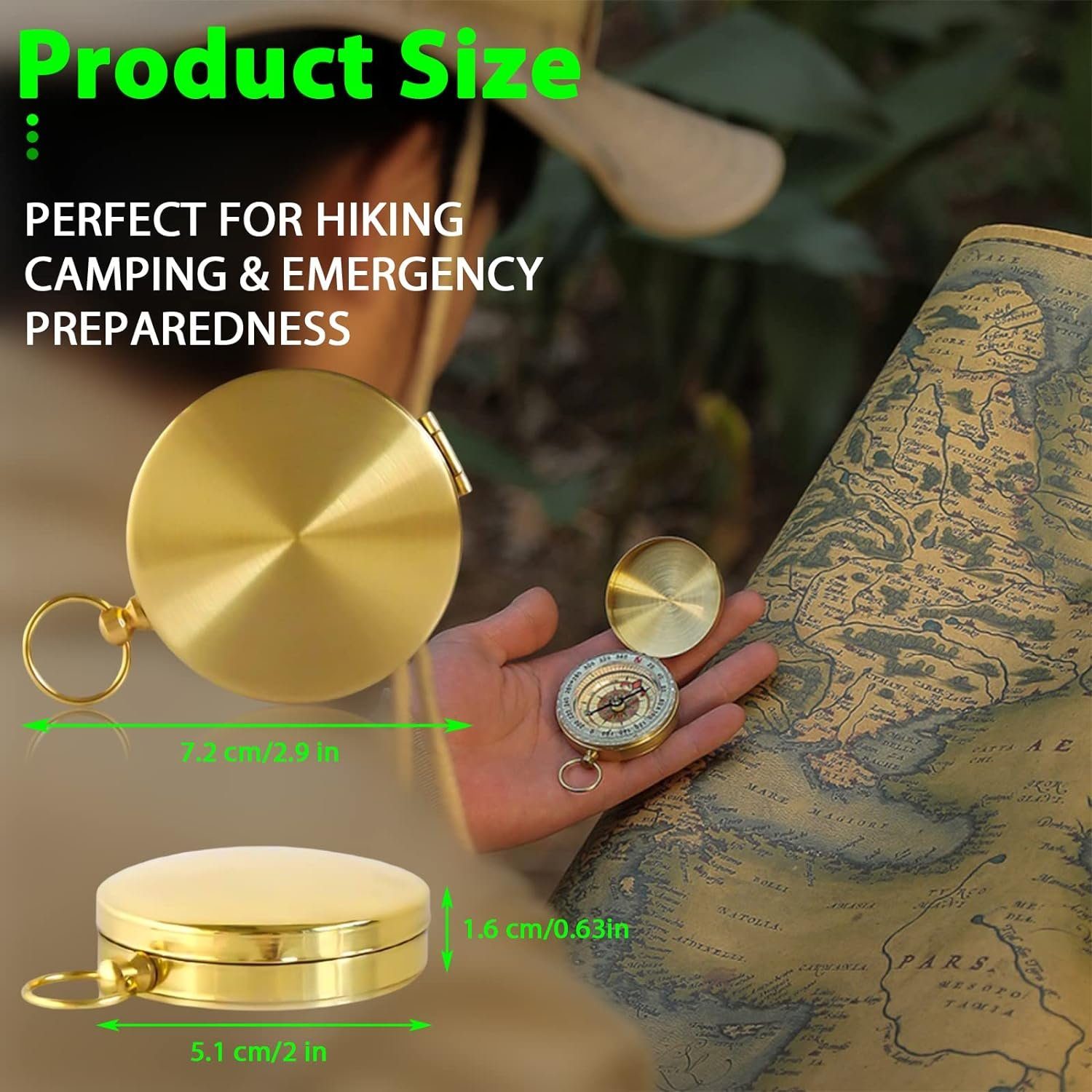 Runxizhou Kompass 3 Stück Kompass Kinder,Tragbarer Kompass Taschenkompass Wasserdichter