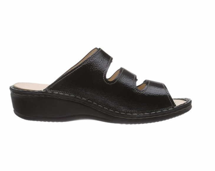FINN COMFORT Pantoletten schwarz Pisa-schwarz NappaSeda/Lack