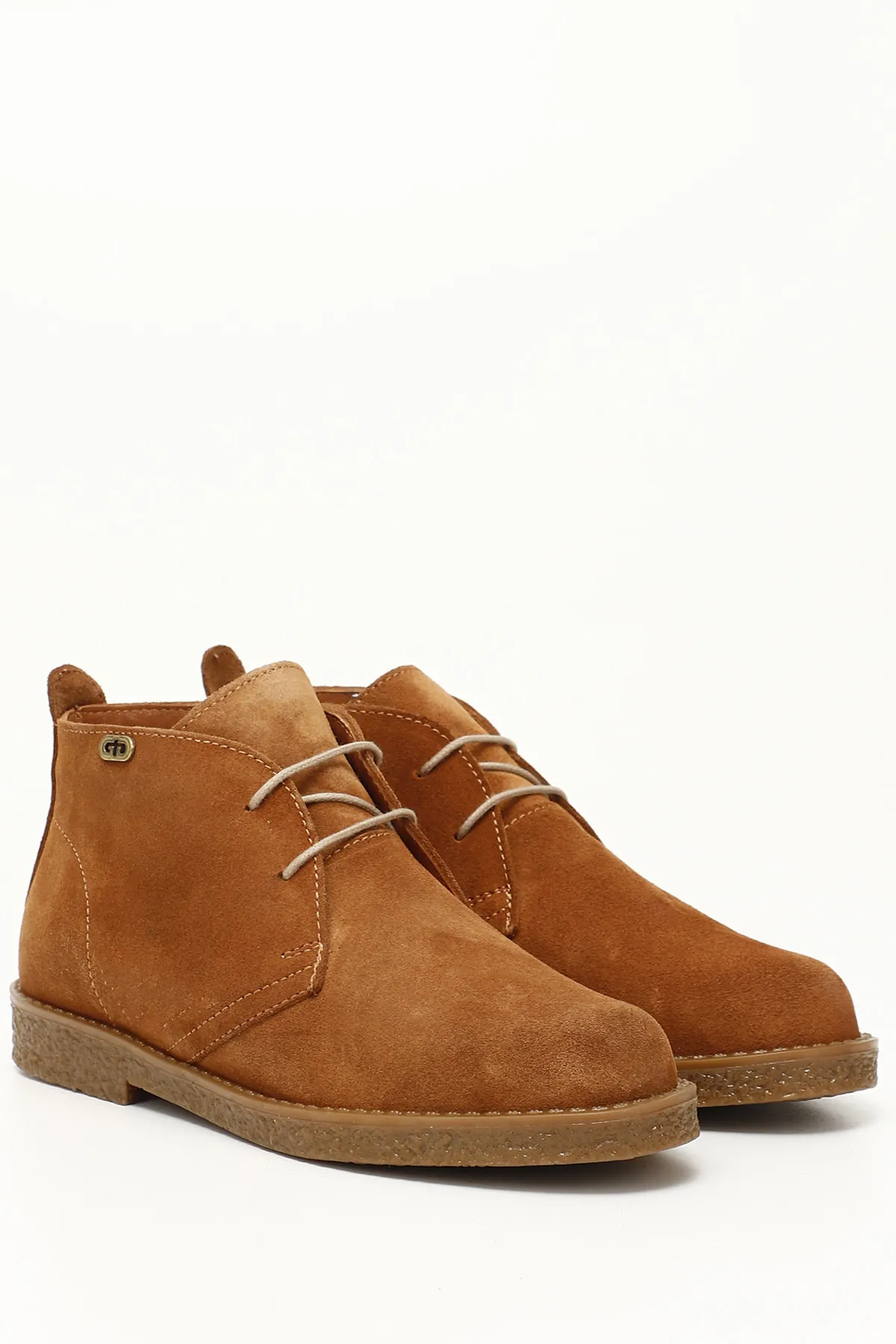 GÖNDERİ(R)  Braune Wildleder-Echtleder-Oxford-Mold-Gummisohle zum Schnüren für Damen im Alltag 51456