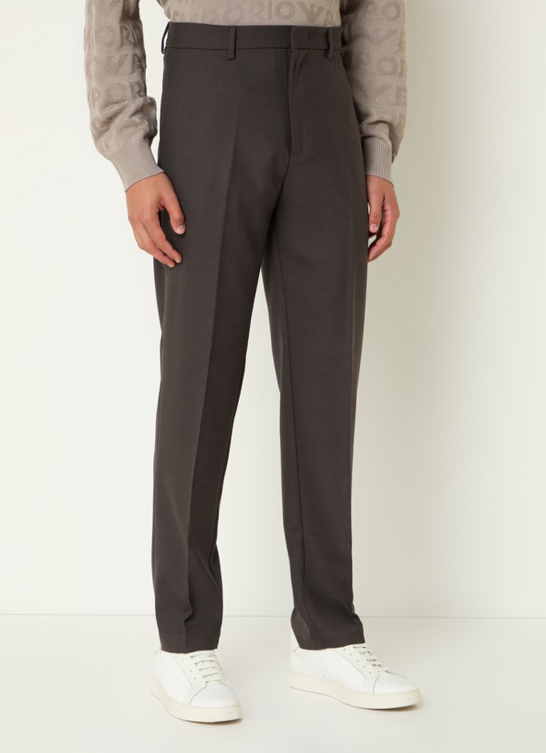 Emporio Armani straight-fit trousers in virgin wool blend with side pockets