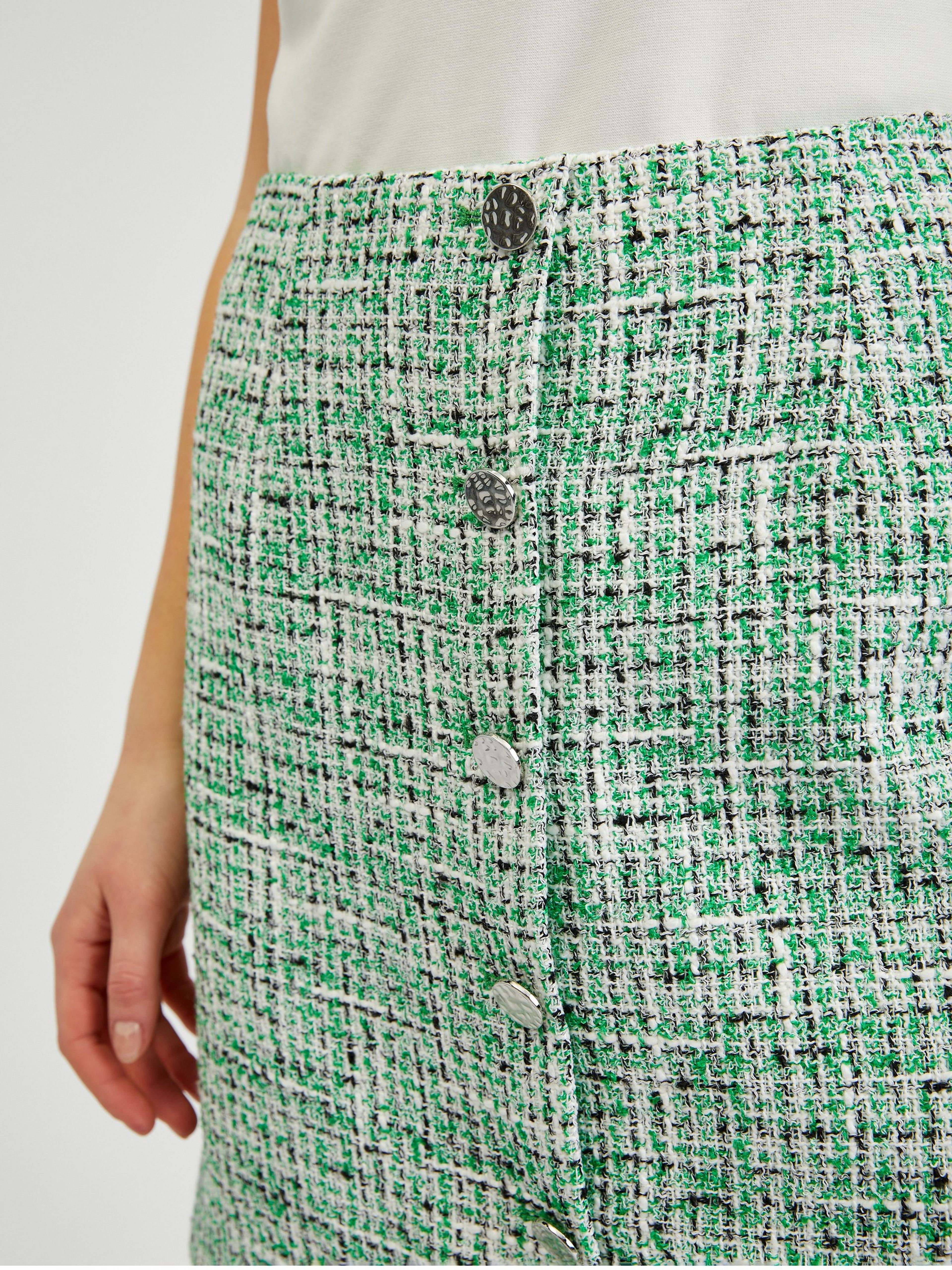 Grüner Damen-Tweed-Rock ORSAY