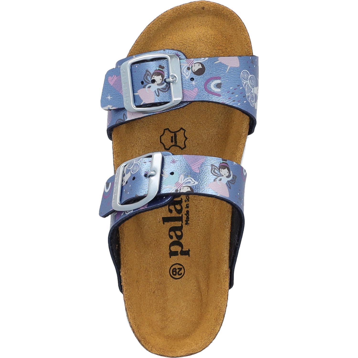 Palado Kids Samos G Print, Pantoletten, Kinder, Blau Metallic Fairy