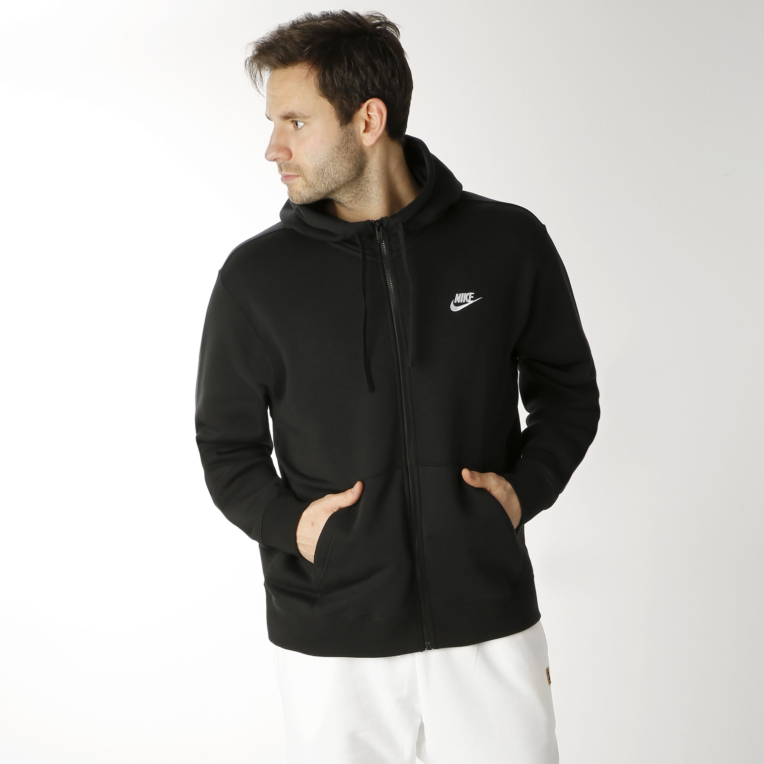 Sportswear Club Sweatjacke Herren - Schwarz, Weiß