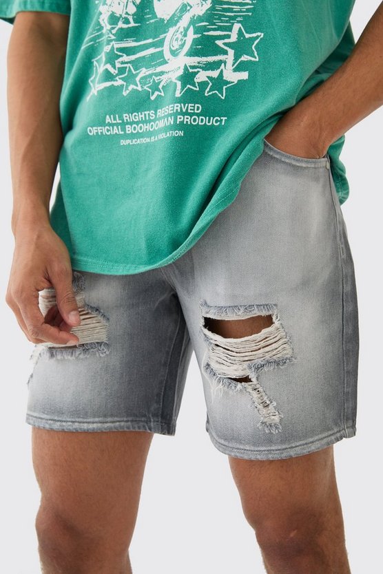 Lockere getönte Jeansshorts