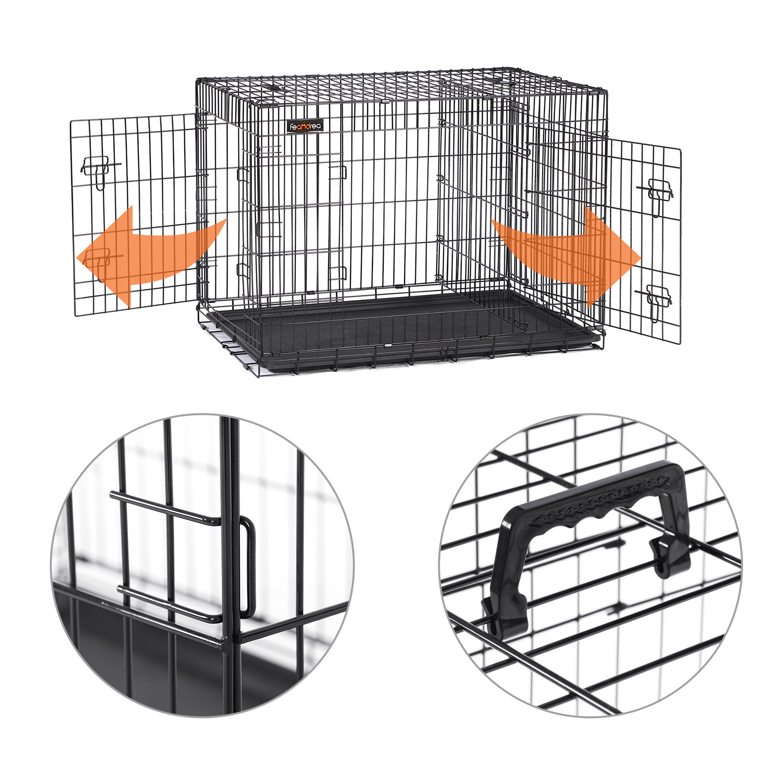 FEANDREA Transportboxen & Gitterboxen FEANDREA Hundekäfig mit Trennwand