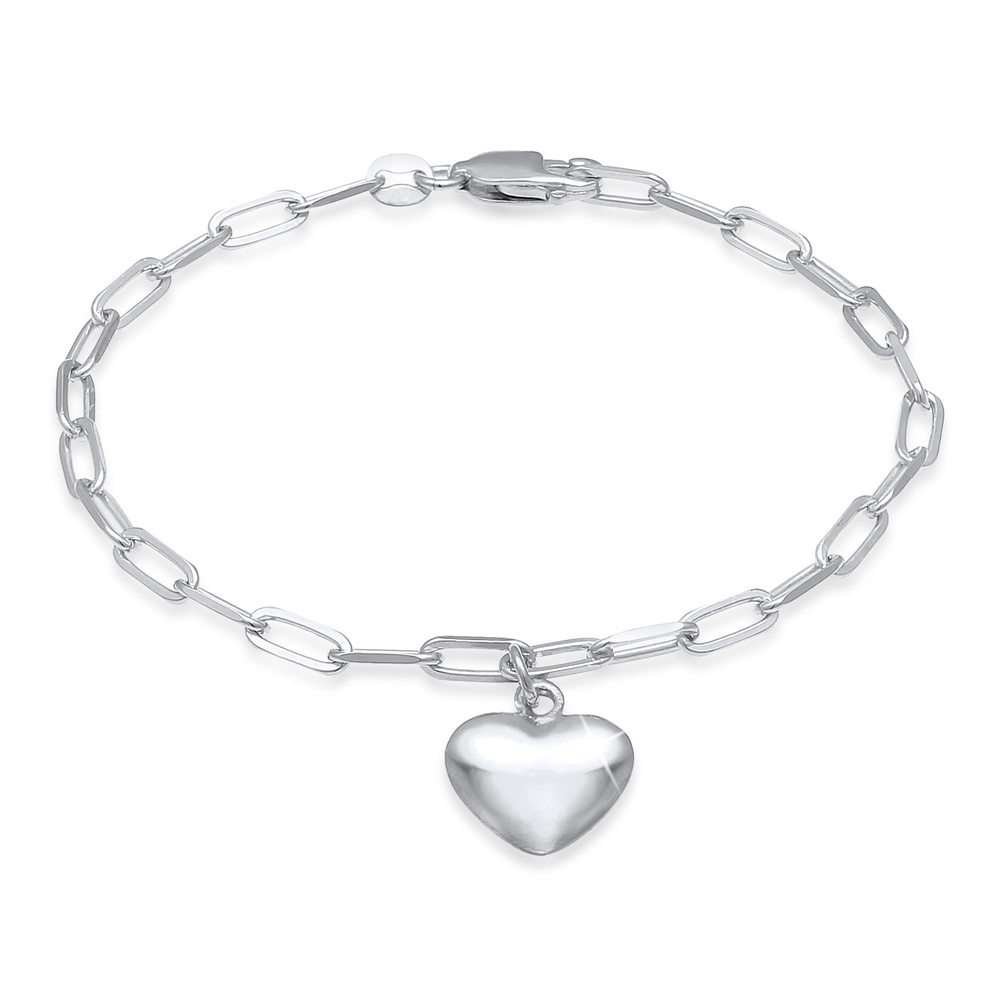 Elli Elli Bracelet Tendance ovale de Ladies Heart Love Links en argent sterling 925 Bracelet