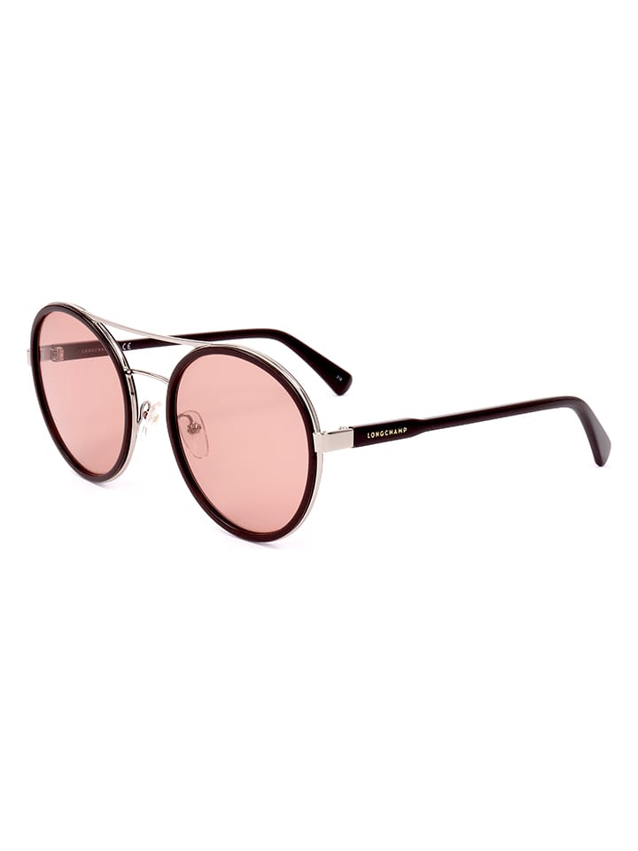Longchamp Damen-Sonnenbrille in Braun-Silber/ Rosa günstig kaufen 55