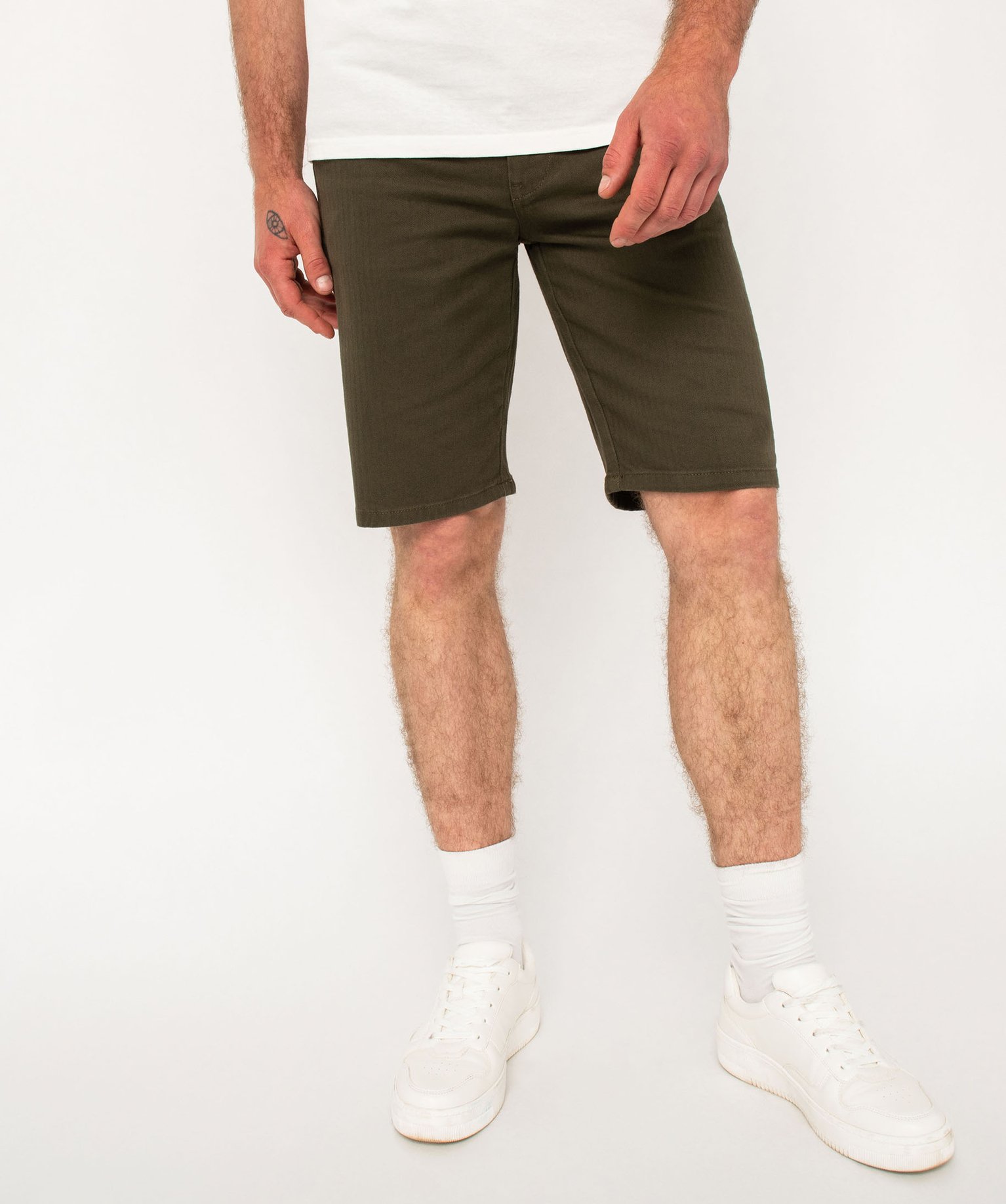 Bermuda coupe chino en coton stretch homme kaki | GEMO