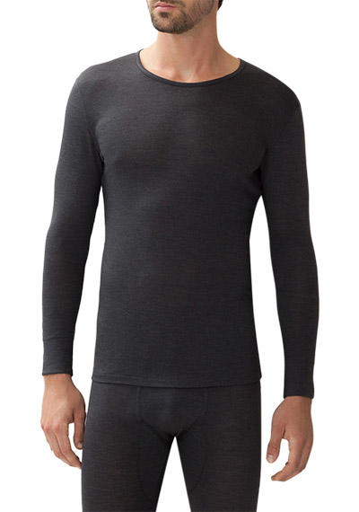 Zimmerli, Longsleeve, Wolle-Seide, anthrazit
