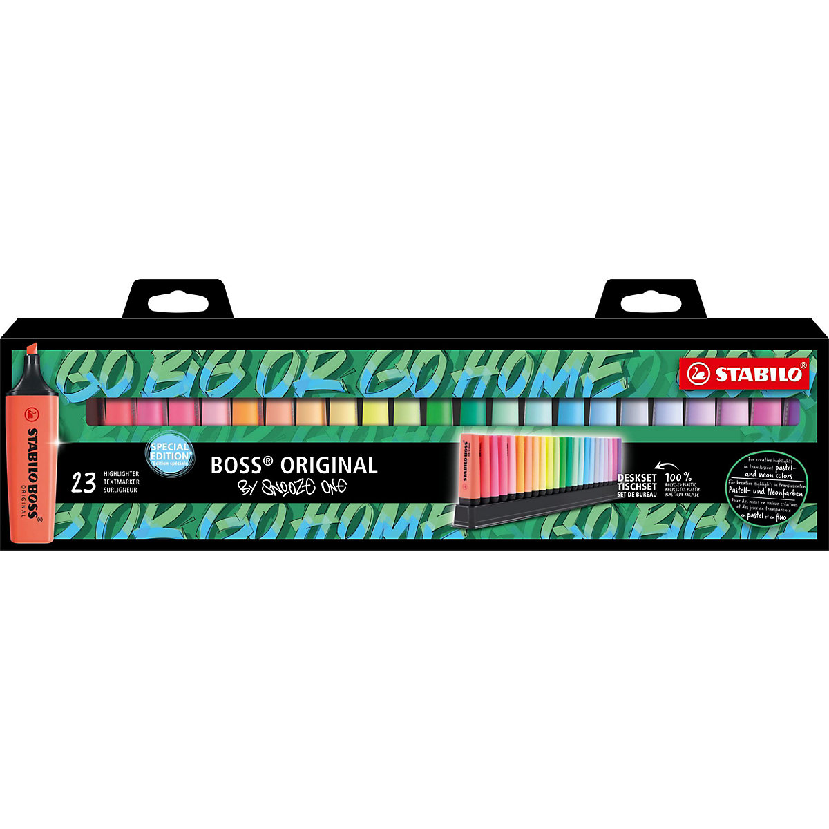 Textmarker BOSS ORIGINAL Snooze One Edition. 23 Farben im Tischset