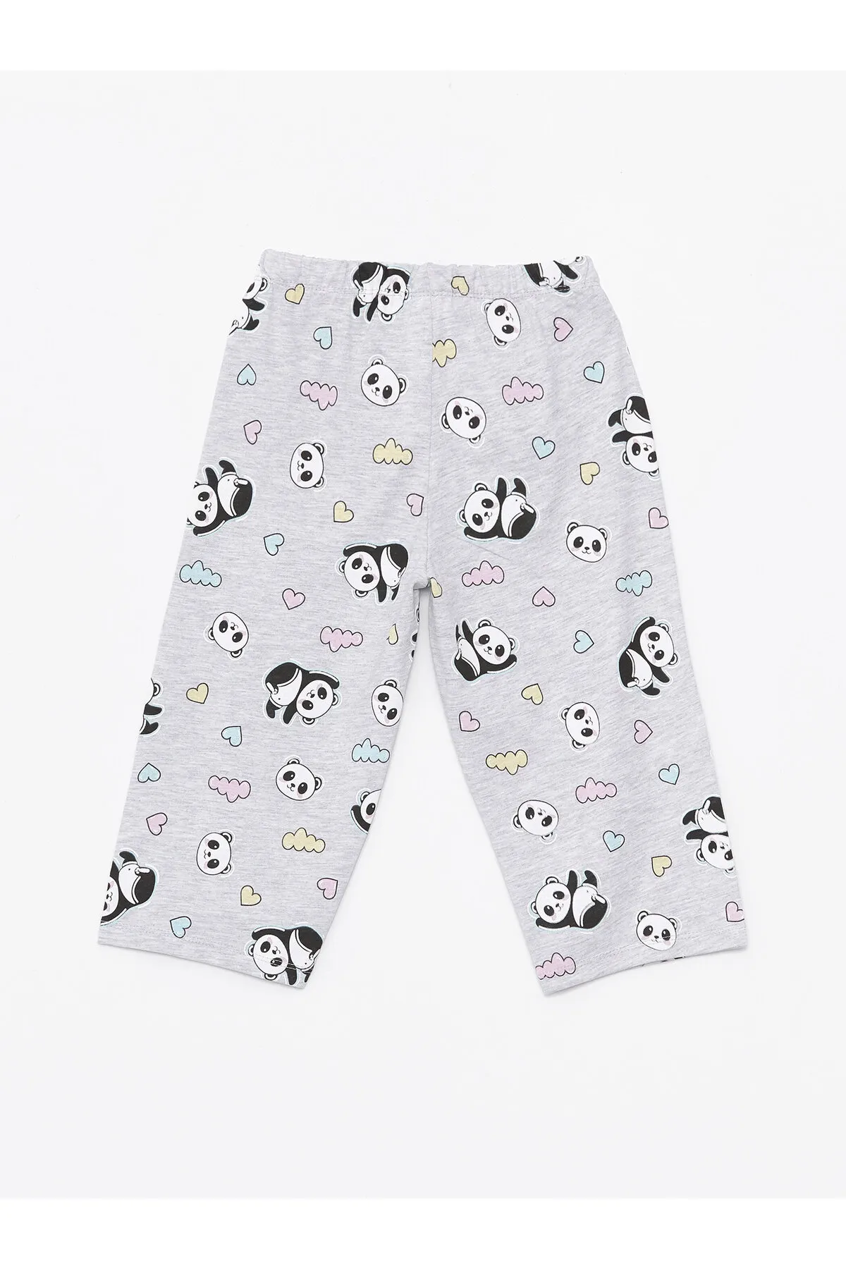 LC Waikiki  Bedrucktes Kurzarm-Pyjama-Set für Mädchen mit Rundhalsausschnitt
