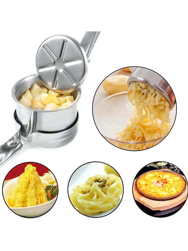 Intirilife Kartoffelstampfer Spätzlepresse in Silber günstig kaufen onesize