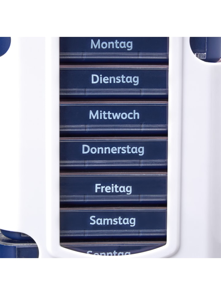 relaxdays Pillendose in Weiß Blau günstig kaufen onesize