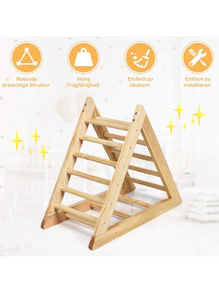COSTWAY Kletterdreieck ab 3 Jahren in Braun günstig kaufen 94 cm