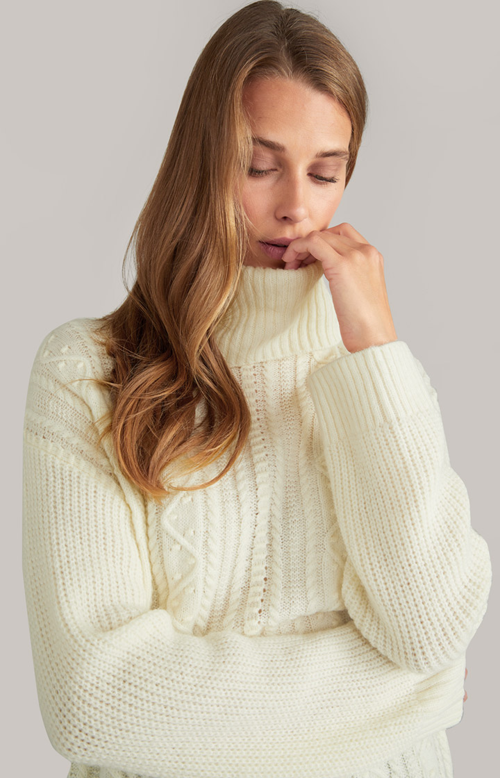 Rollkragen-Pullover in Creme