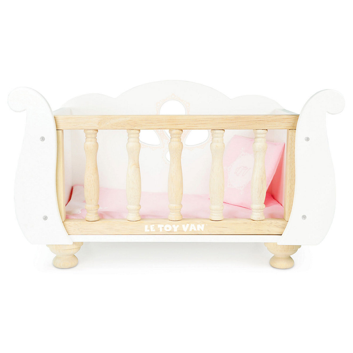 Puppenbett mit Gitterstäben / Sleigh Doll Cot