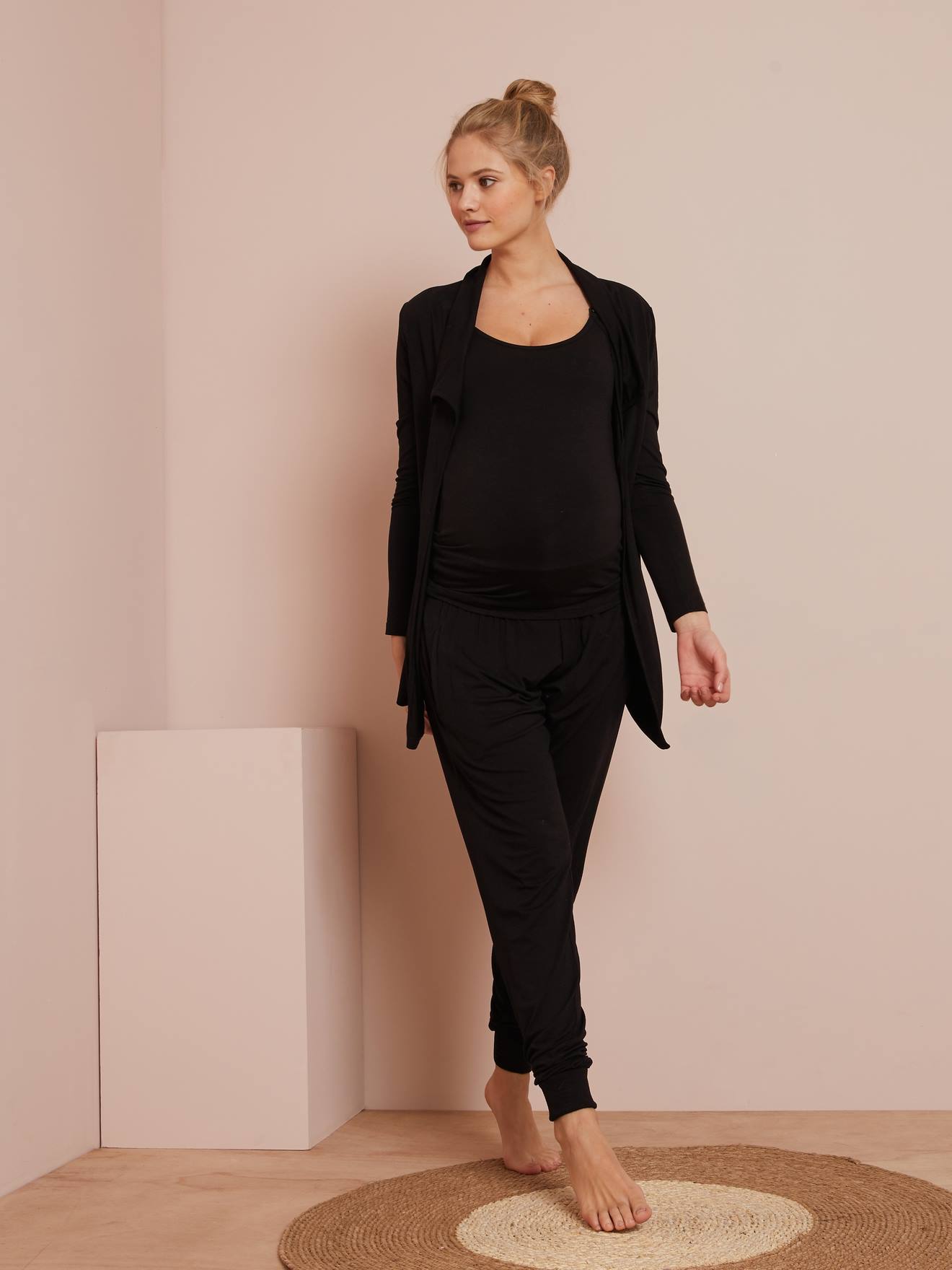 Vertbaudet 3-teiliges Homewear-Set, Schwangerschaft & Stillzeit - schwarz
