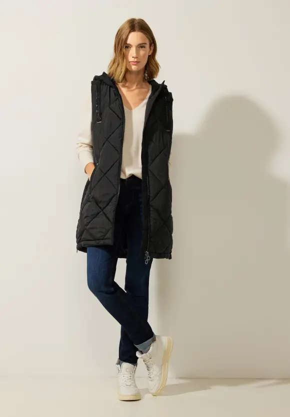 Street One Long Steppweste mit Zipper