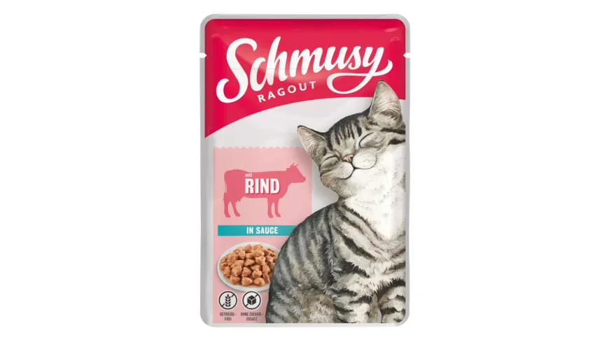 Schmusy Katzennassfutter Ragout mit Rind in Sauce 100 g